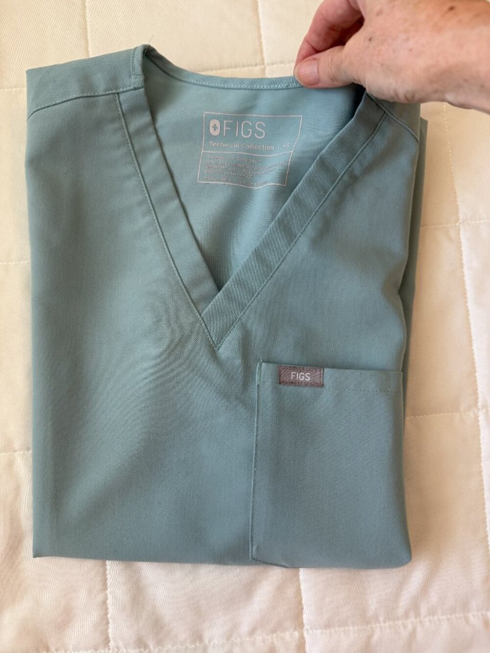 FIGS Catarina V-Neck Scrub Top Seafoam Green Size XS - Picture 7 of 10